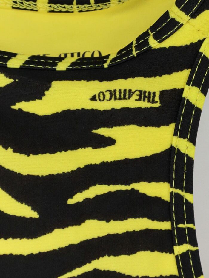 The Attico Lycra One-piece Swimsuit With Zebra Print