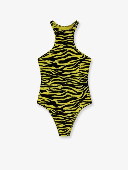 The Attico Lycra One-piece Swimsuit With Zebra Print