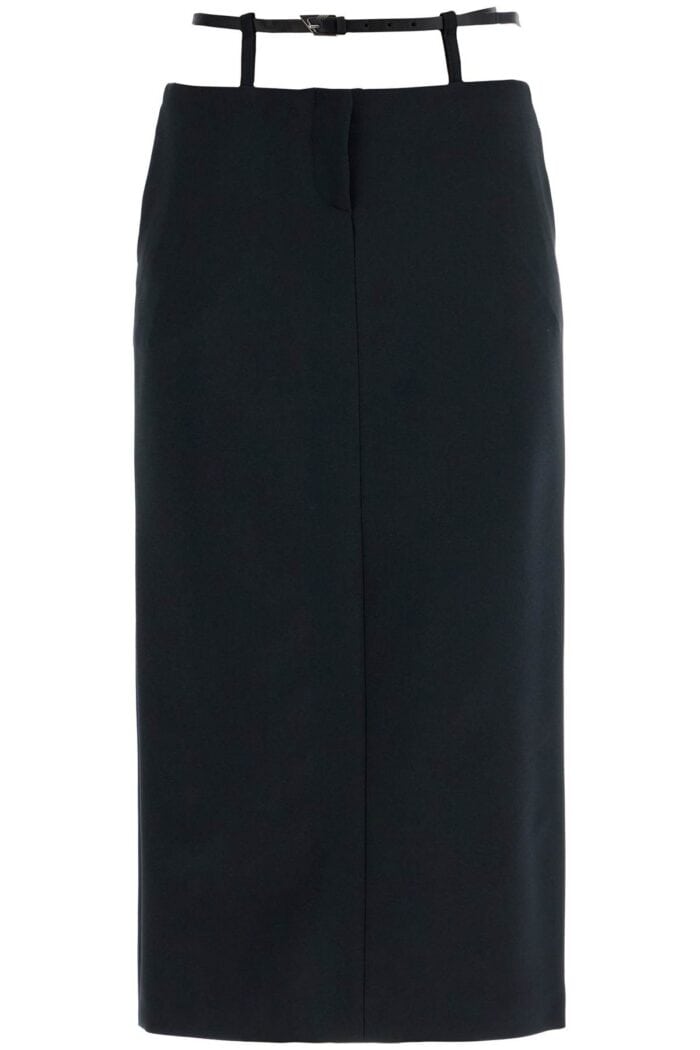 THE ATTICO Midi Skirt With Thin Belt