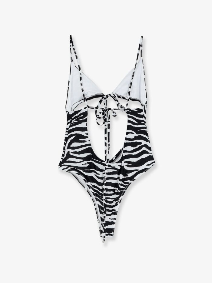 The Attico One-piece Swimsuit With Zebra Print