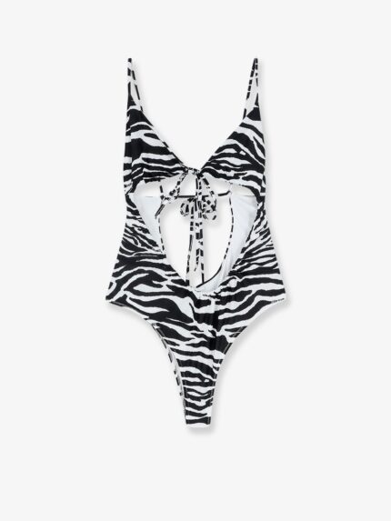 The Attico One-piece Swimsuit With Zebra Print