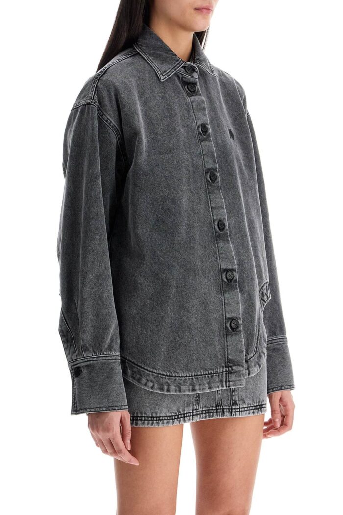 THE ATTICO Oversized Black Denim Bomber