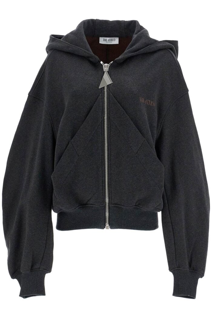 THE ATTICO Oversized Black Gradient Zip Hoodie