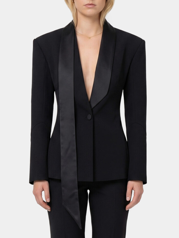 the attico single breasted tuxedo jacket The Attico Single-breasted tuxedo jacket
