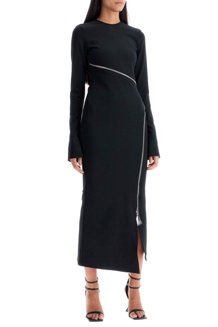 THE ATTICO Twisted Zip Midi Dress With