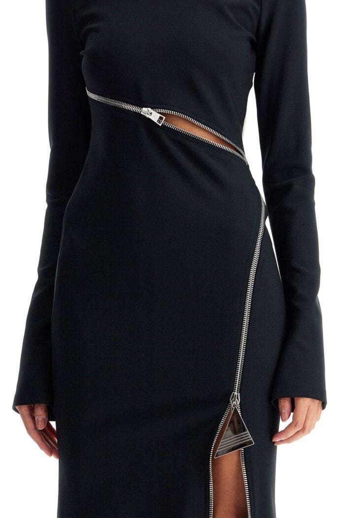 THE ATTICO Twisted Zip Midi Dress With