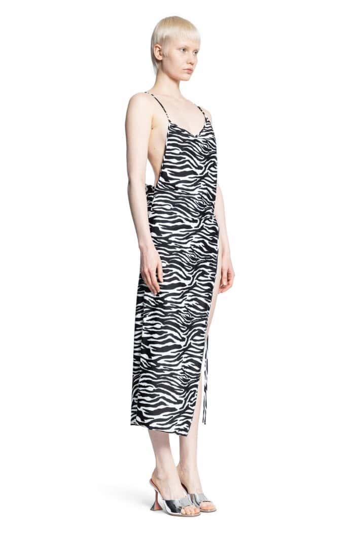 THE ATTICO Zebra Print Midi Dress