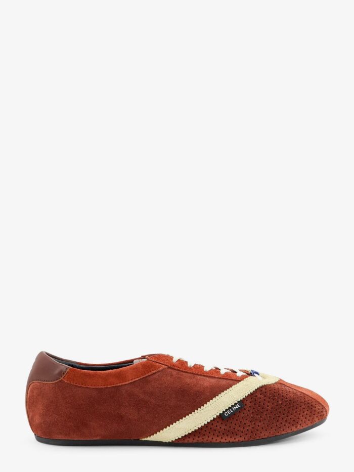 Celine The Flat Suede And Leather Sneakers