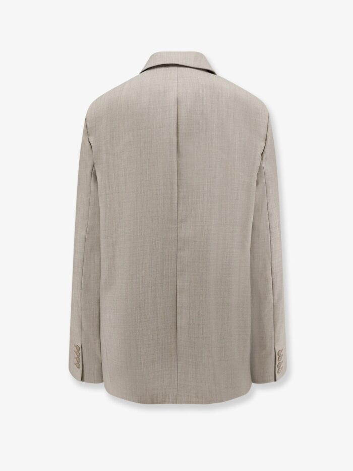 THE FRANKIE SHOP Newark Double-breasted Mélange Virgin Wool Blazer