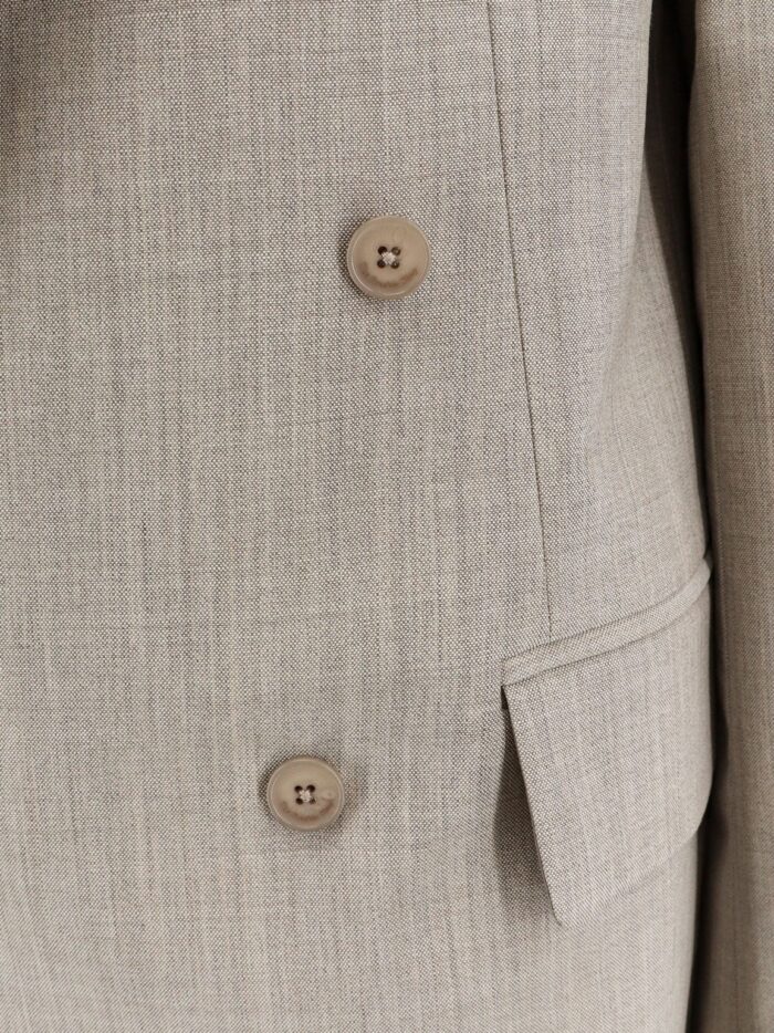 THE FRANKIE SHOP Newark Double-breasted Mélange Virgin Wool Blazer