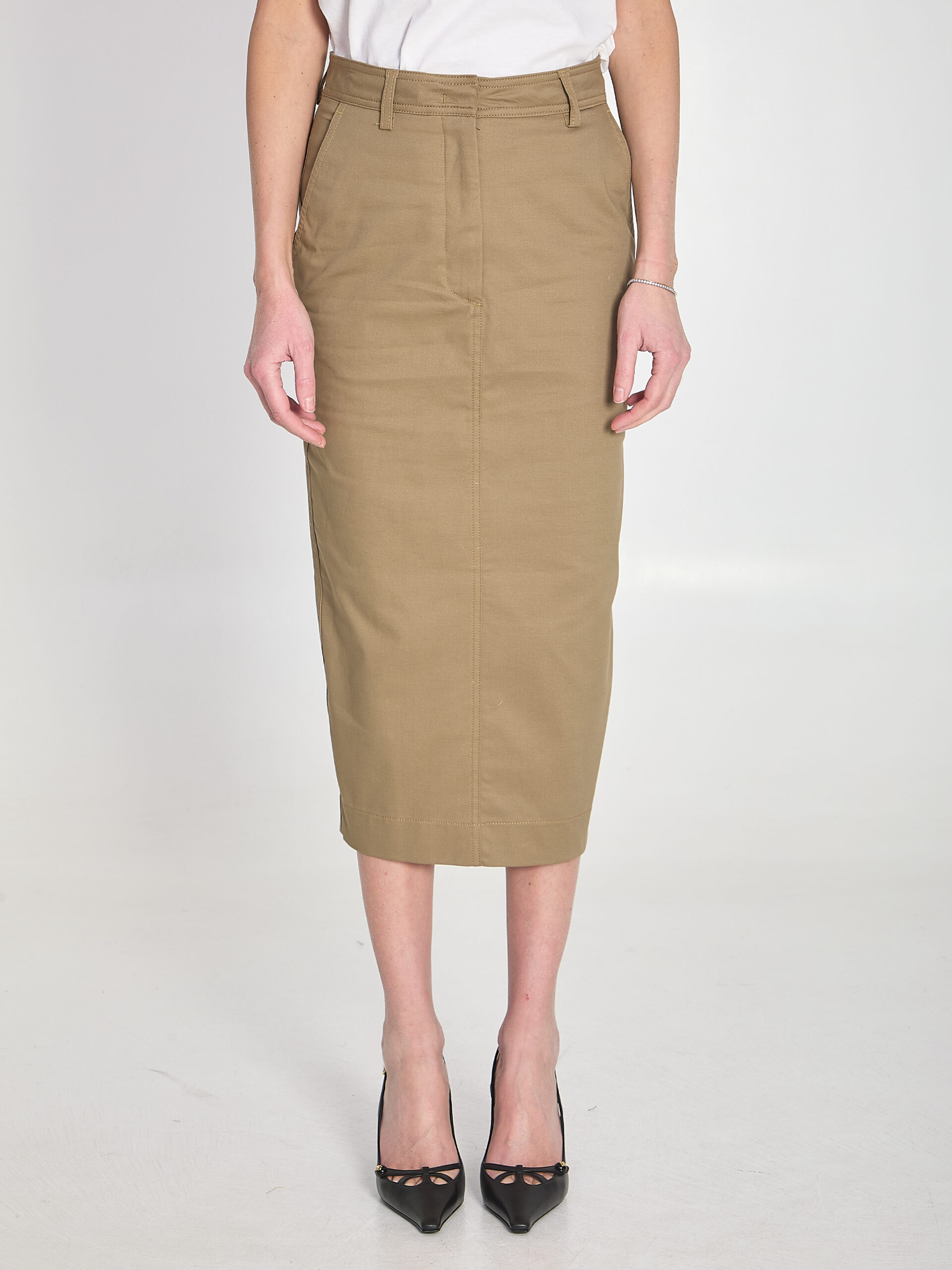 The Latest Cotton gabardine skirt