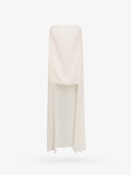 THE NEW ARRIVALS ILKYAZ OZEL Satin Dress With Back Asymmetric Insert