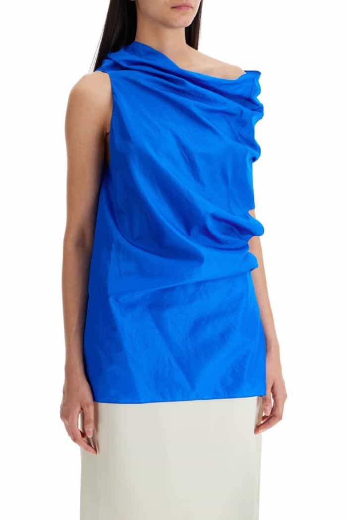 THE ROW Asymmetric Silk Top In Aria