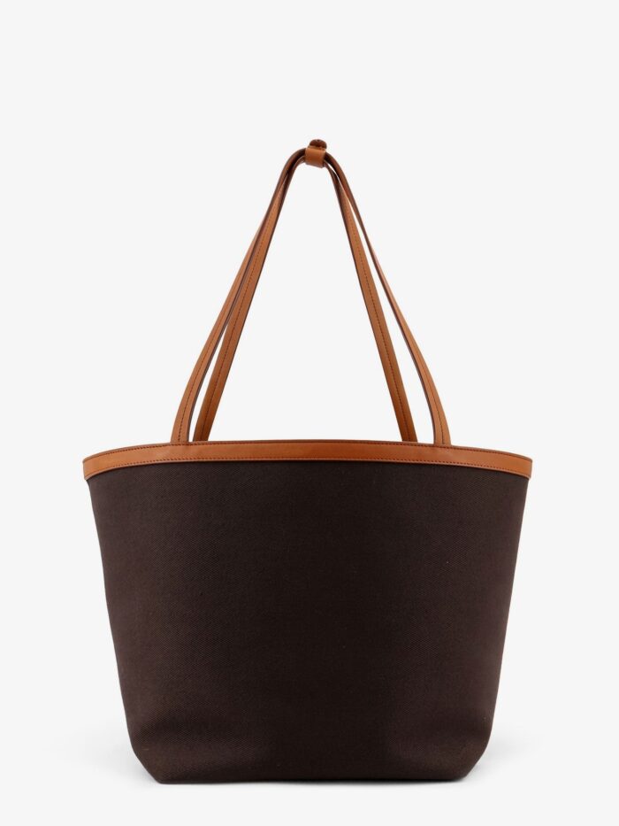THE ROW Canvas Shoulder Bag With Leather Inserts