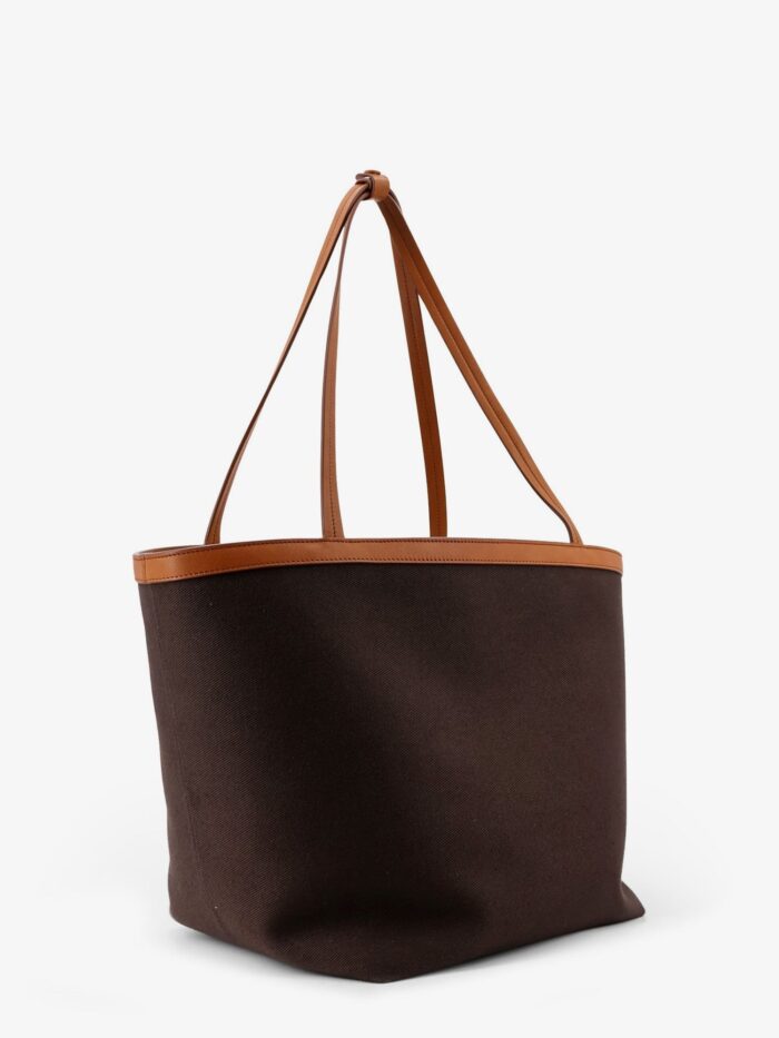 THE ROW Canvas Shoulder Bag With Leather Inserts