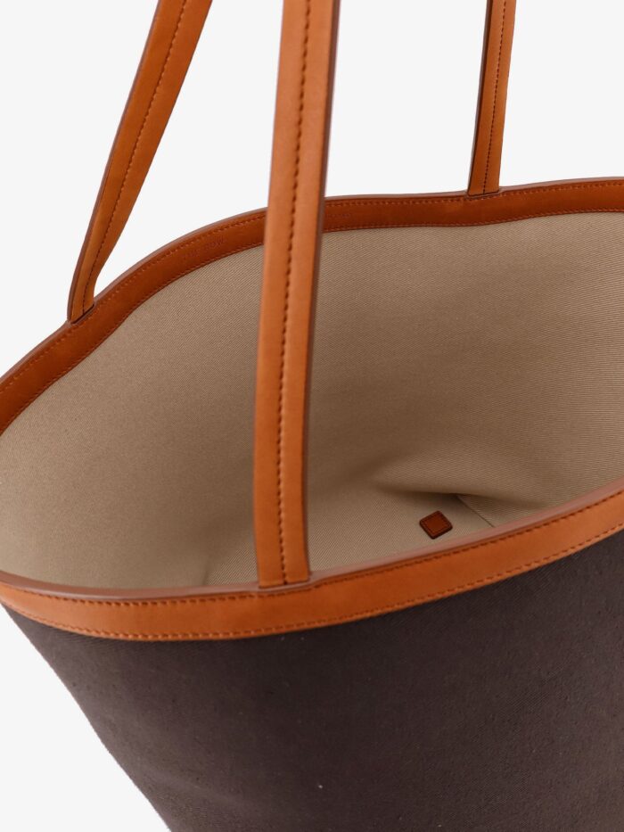 THE ROW Canvas Shoulder Bag With Leather Inserts