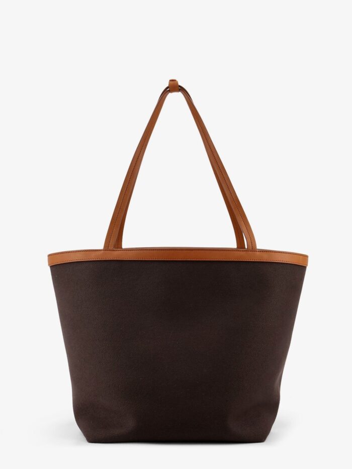 THE ROW Canvas Shoulder Bag With Leather Inserts