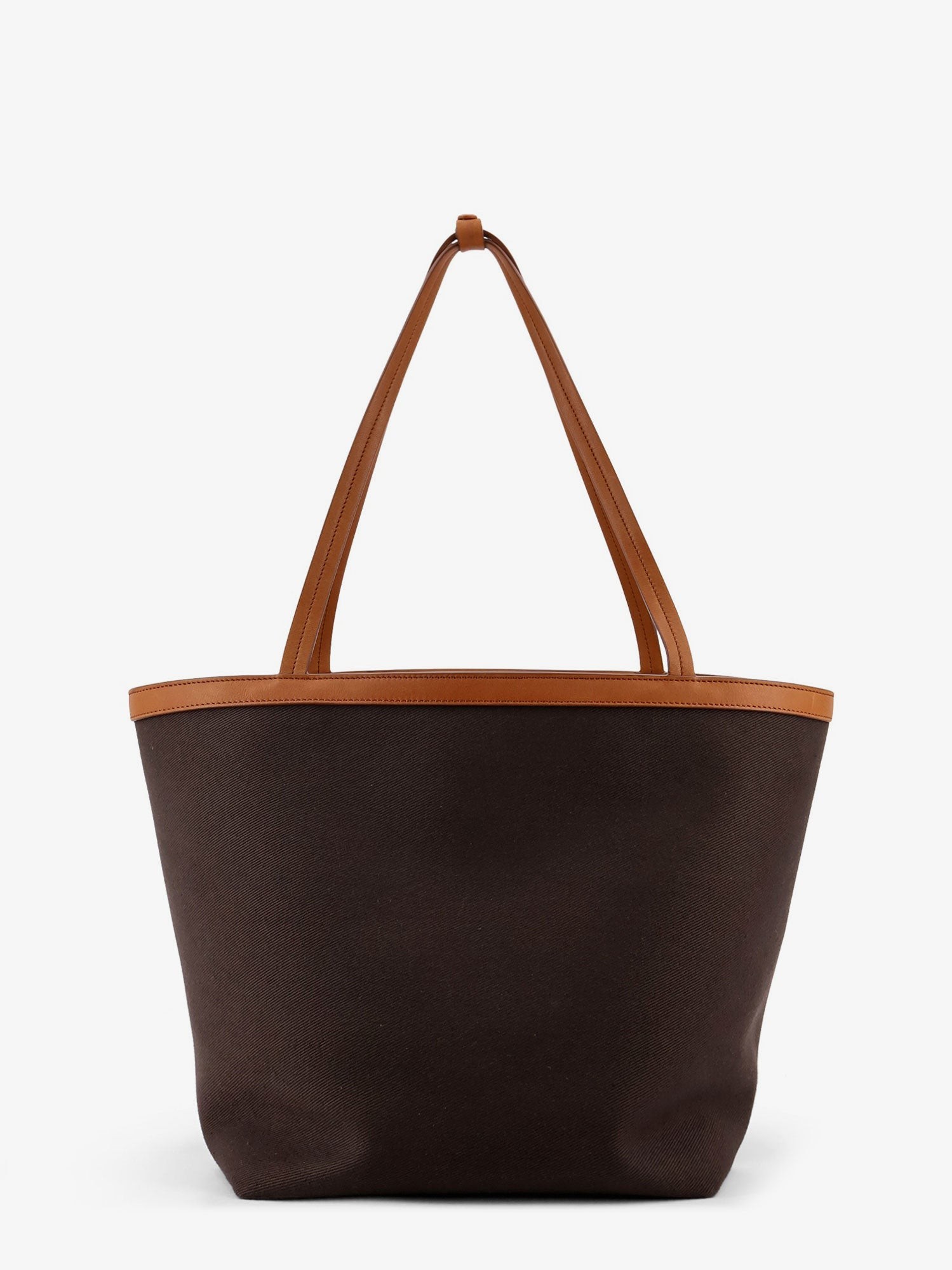 THE ROW Canvas Shoulder Bag With Leather Inserts