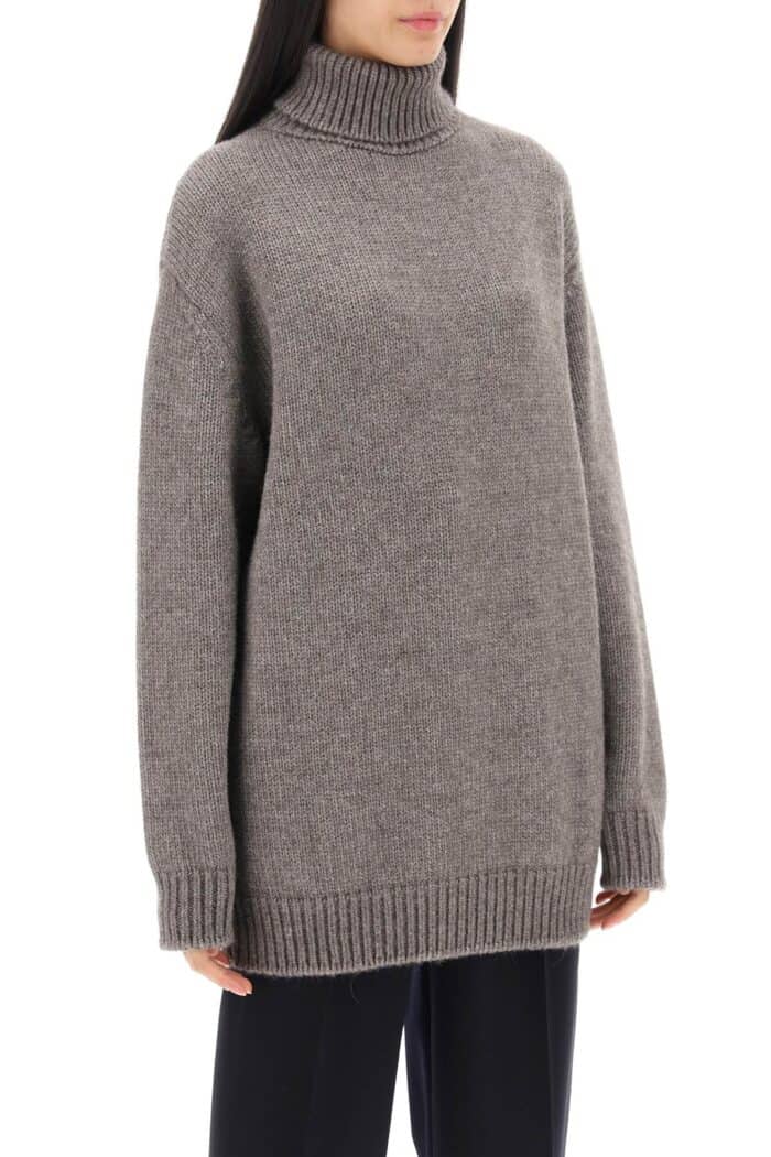 THE ROW Elu Maxi Turtleneck Sweater In Alpaca And Silk