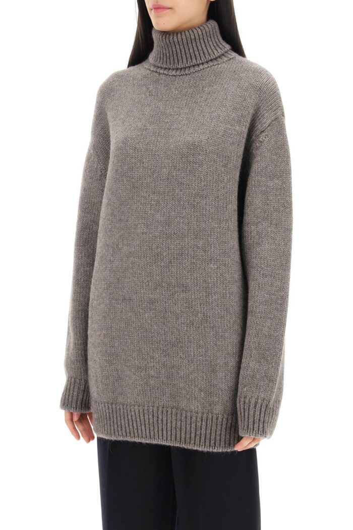 THE ROW Elu Maxi Turtleneck Sweater In Alpaca And Silk