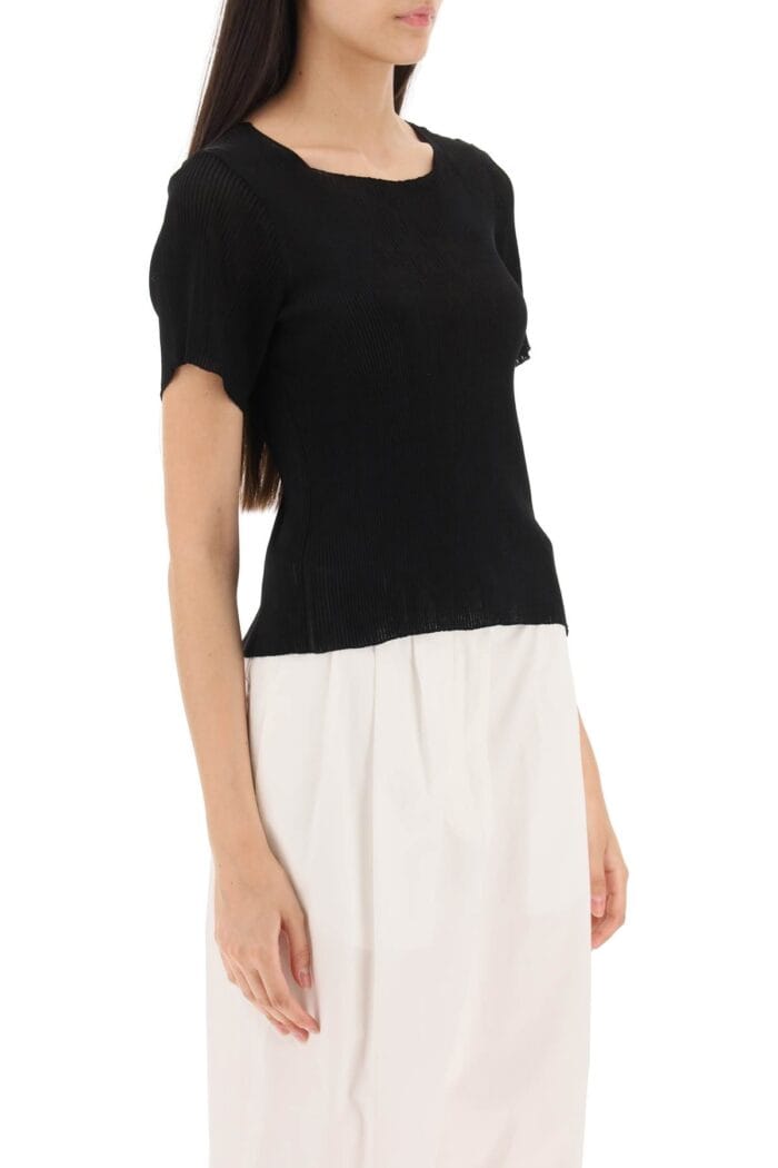 The Row 'fuku' Short-sleeved Top In Ribbed Knit