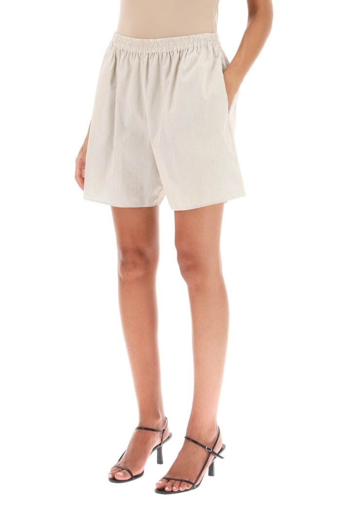 The Row 'gunther' Striped Poplin Shorts