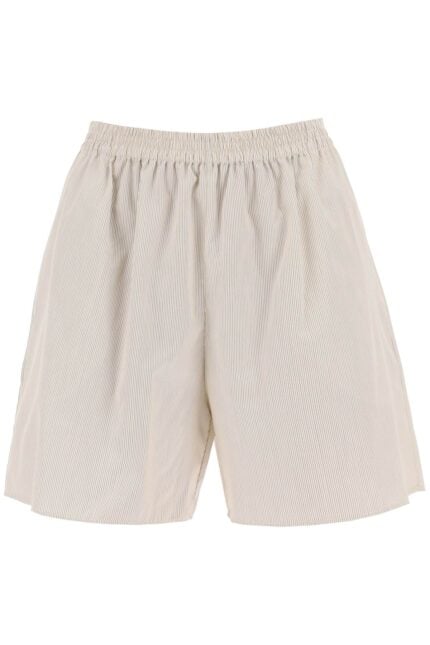 The Row 'gunther' Striped Poplin Shorts