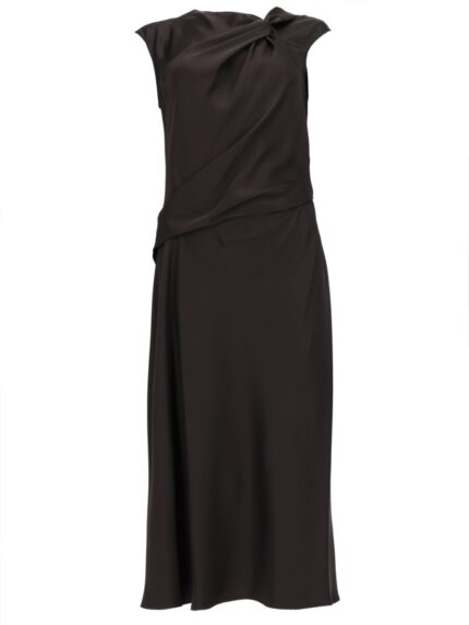 THEORY ABITO "TWIST BODICE" IN SATIN