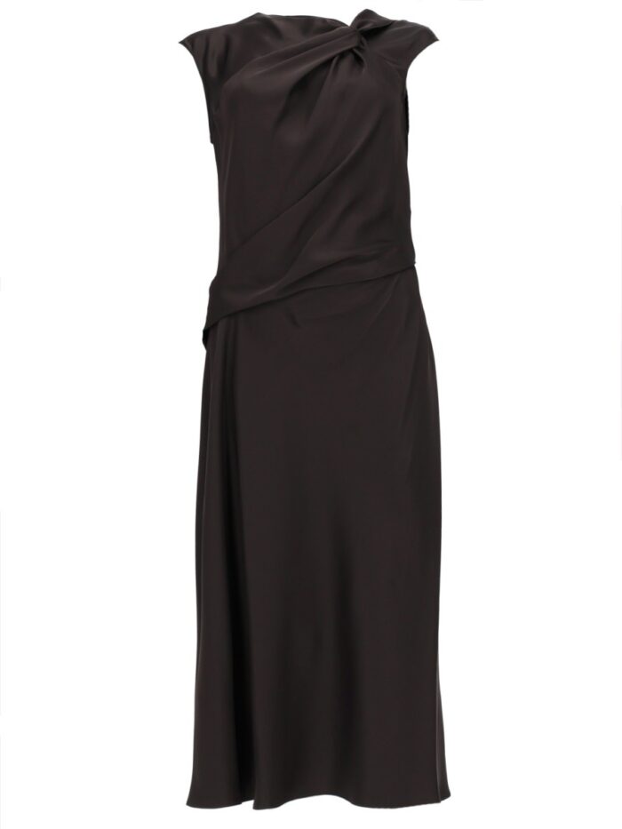 THEORY ABITO "TWIST BODICE" IN SATIN