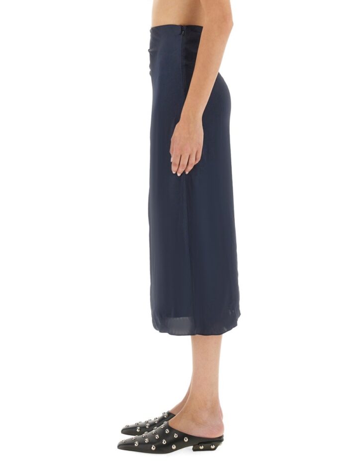 THEORY DRAPED MIDI SKIRT