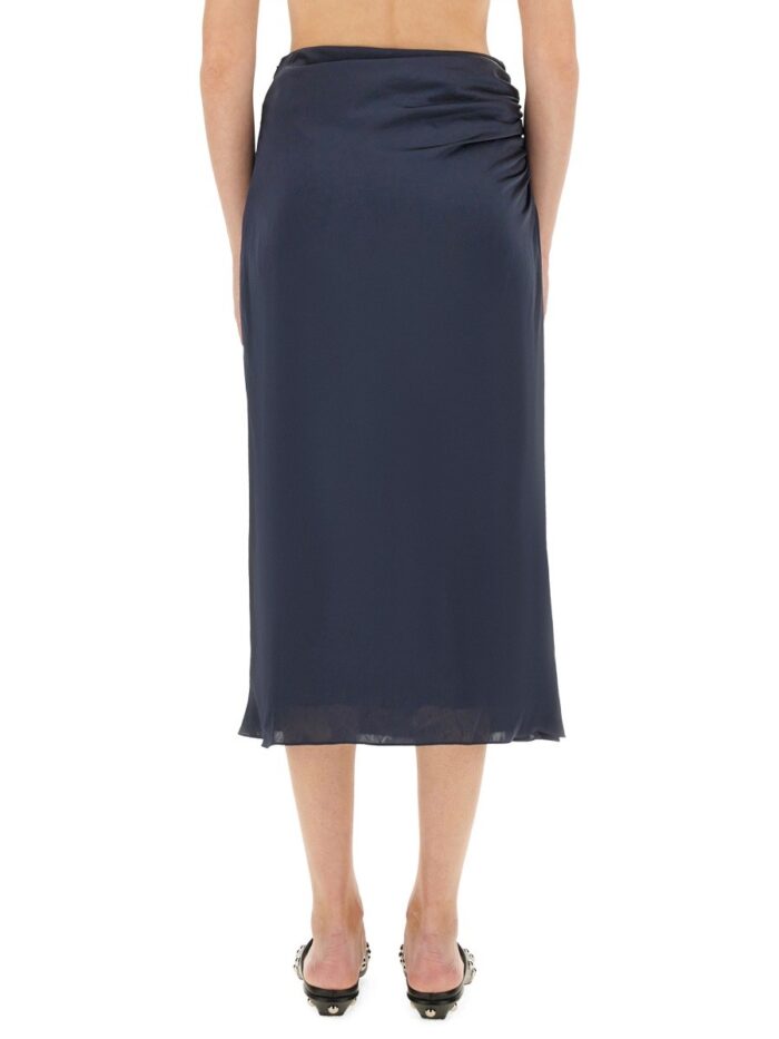 THEORY DRAPED MIDI SKIRT