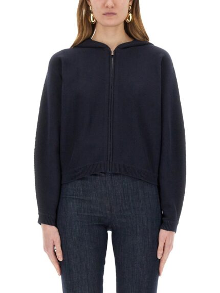 THEORY KNIT SWEATSHIRT WITH ZIPPER