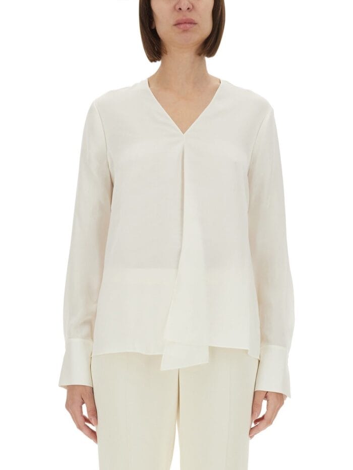 THEORY SILK GEORGETTE BLOUSE