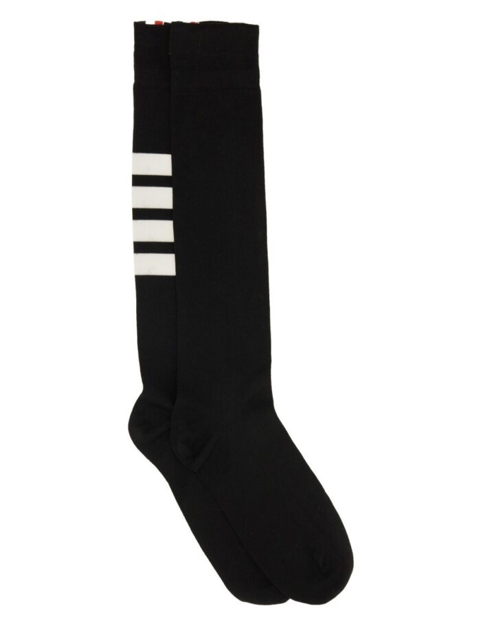 THOM BROWNE "4-BAR" COTTON LONG SOCK