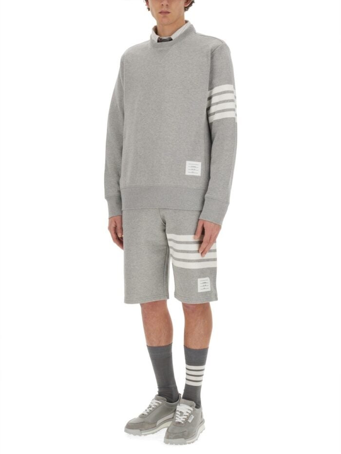 THOM BROWNE 4-BAR COTTON SWEATSHIRT
