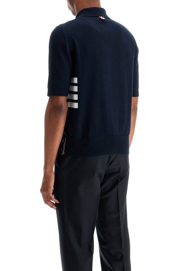 THOM BROWNE 4-bar Knit Polo Shirt