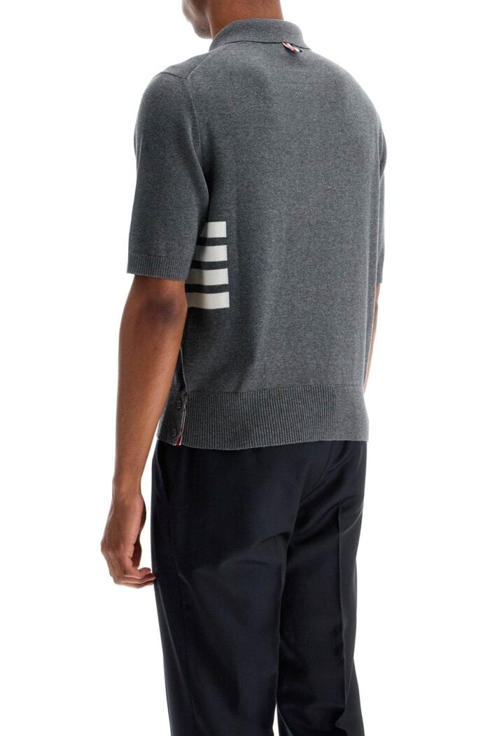 THOM BROWNE 4-bar Knit Polo Shirt