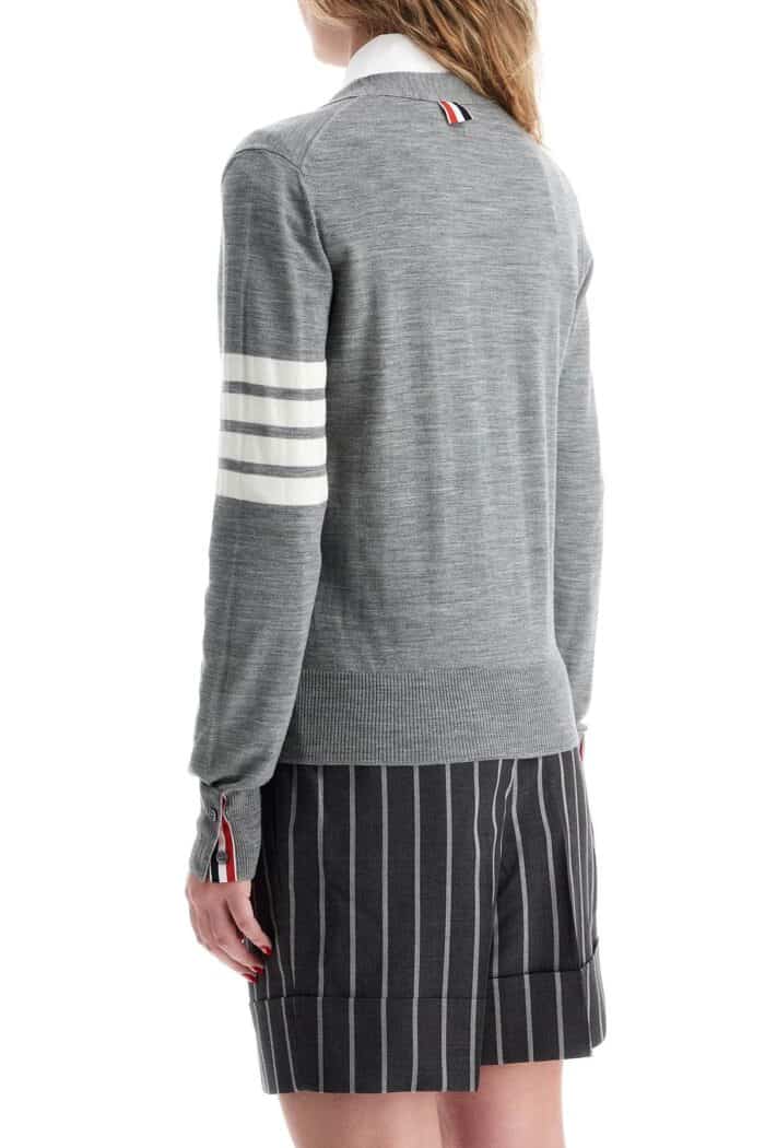 THOM BROWNE 4-bar Merino Wool Cardigan