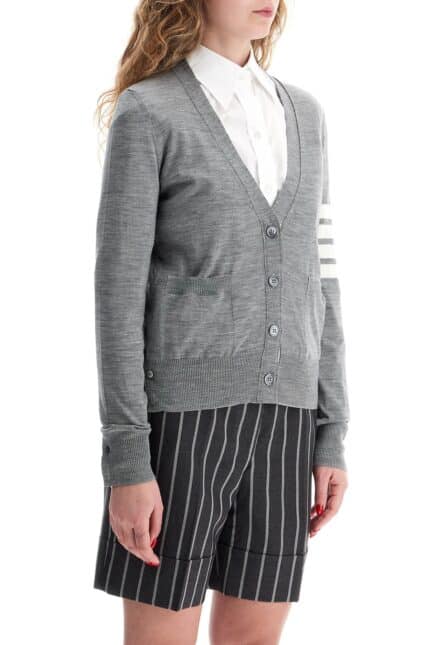 THOM BROWNE 4-bar Merino Wool Cardigan