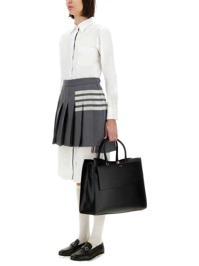 THOM BROWNE "4-BAR" MINI PLEATED SKIRT