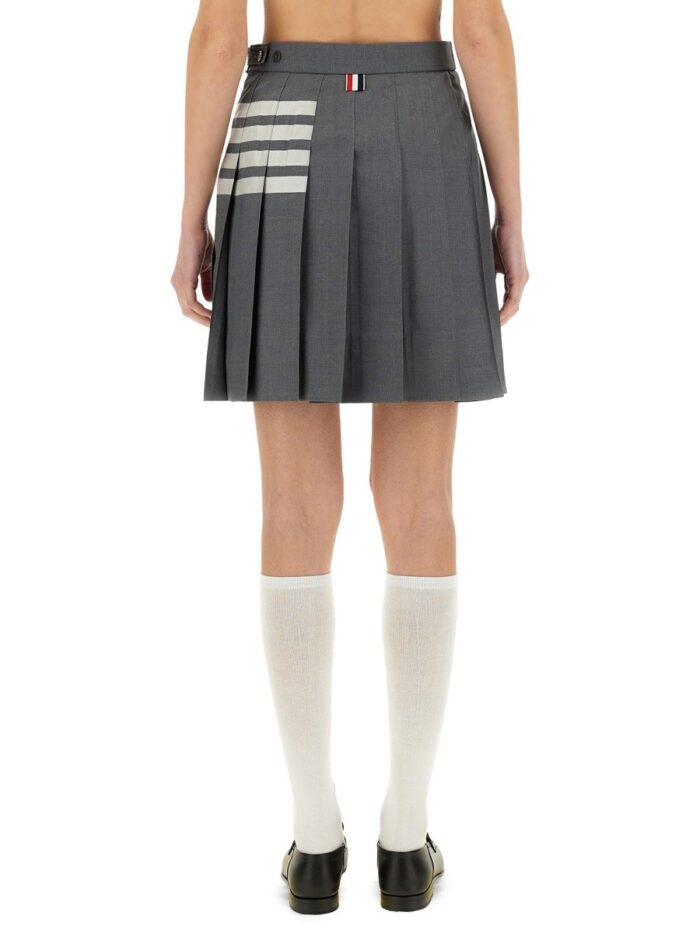 THOM BROWNE "4-BAR" MINI PLEATED SKIRT
