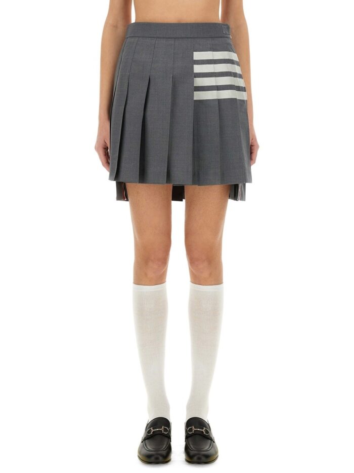 THOM BROWNE "4-BAR" MINI PLEATED SKIRT