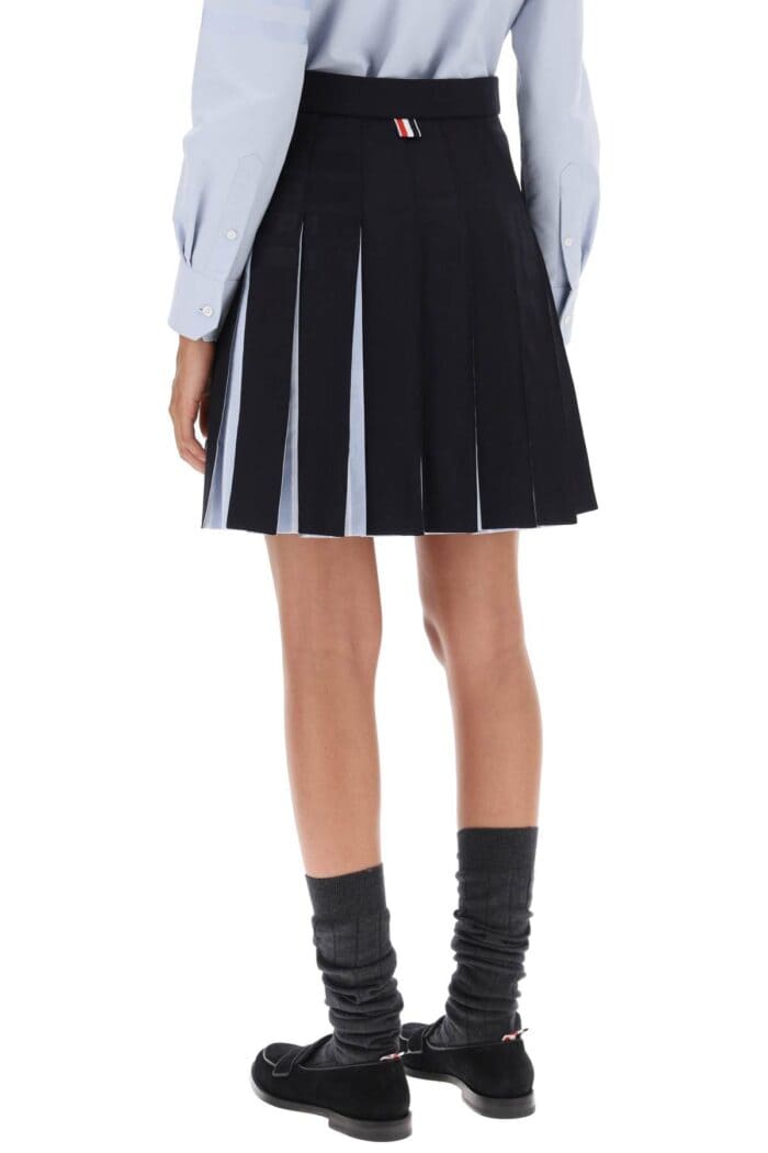 Thom Browne 4-bar Pleated Mini Skirt