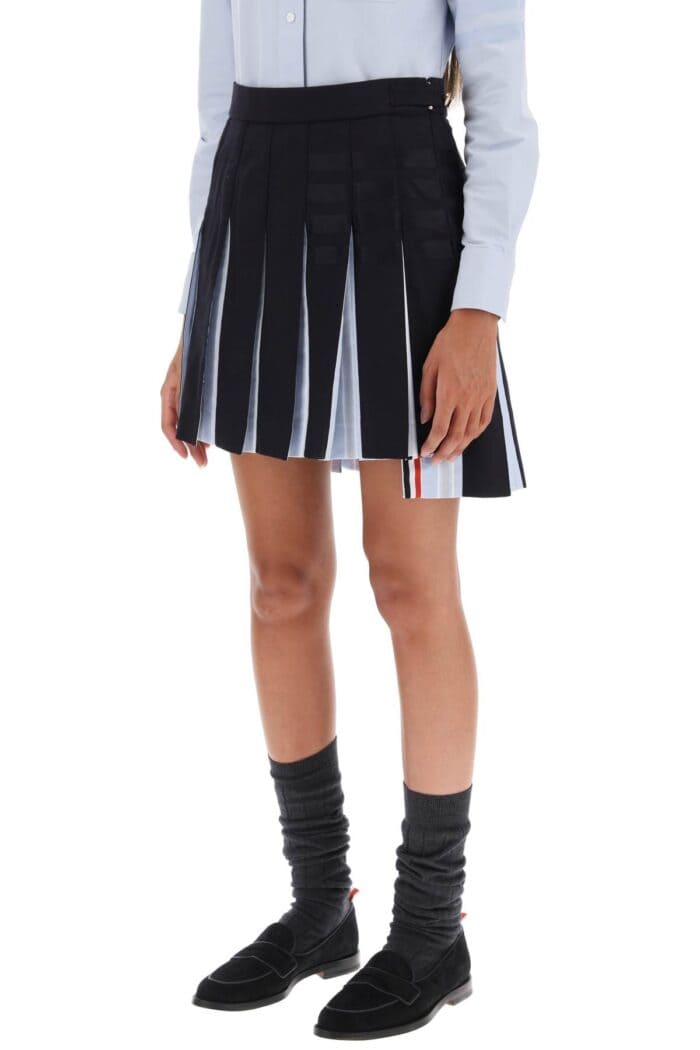 Thom Browne 4-bar Pleated Mini Skirt