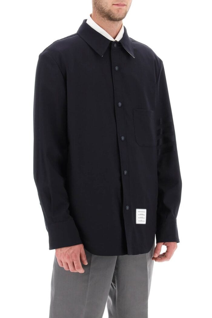 Thom Browne 4-bar Shirt In Light Wool