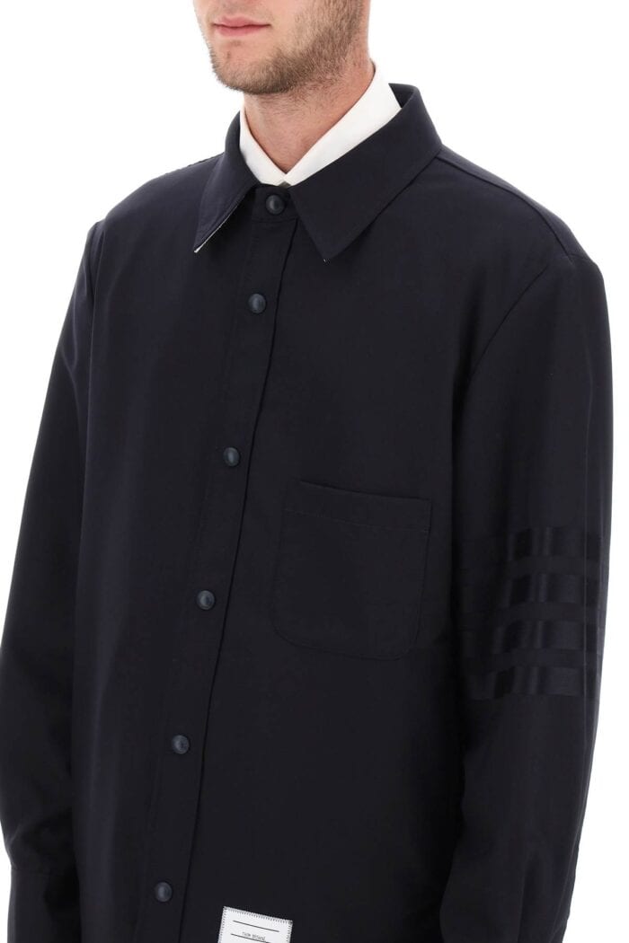 Thom Browne 4-bar Shirt In Light Wool