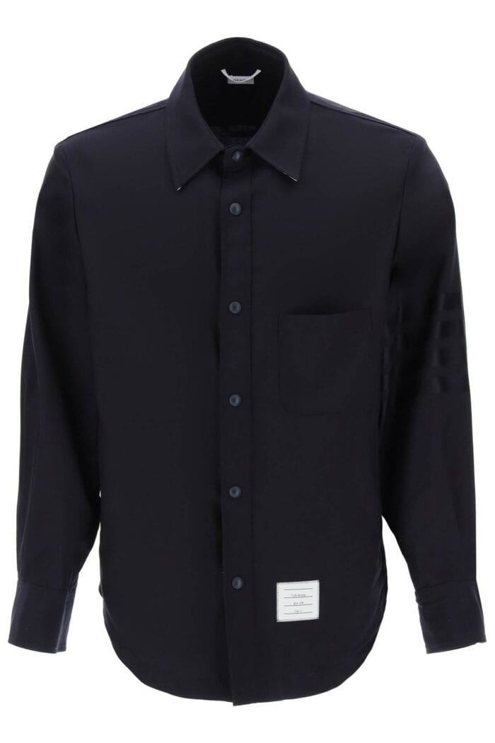 Thom Browne 4-bar Shirt In Light Wool