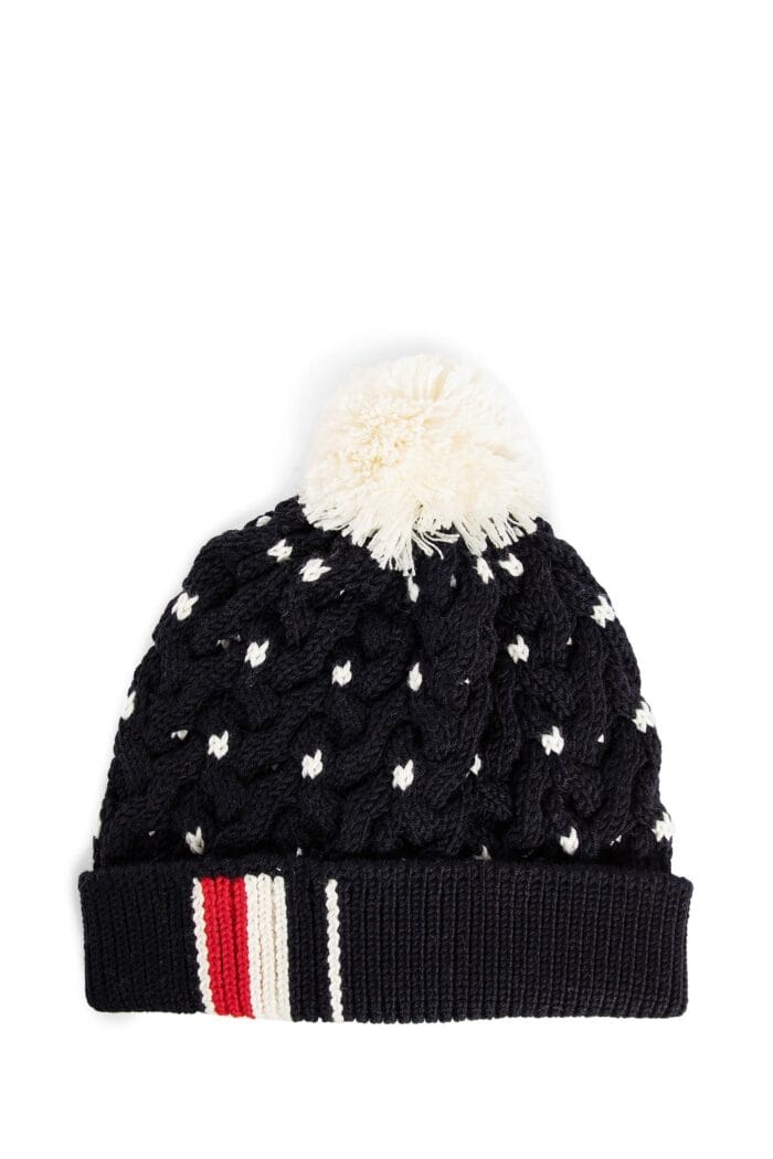 THOM BROWNE 4 Bar Stripes Cable Hat