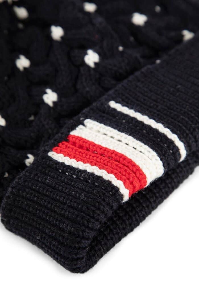 THOM BROWNE 4 Bar Stripes Cable Hat