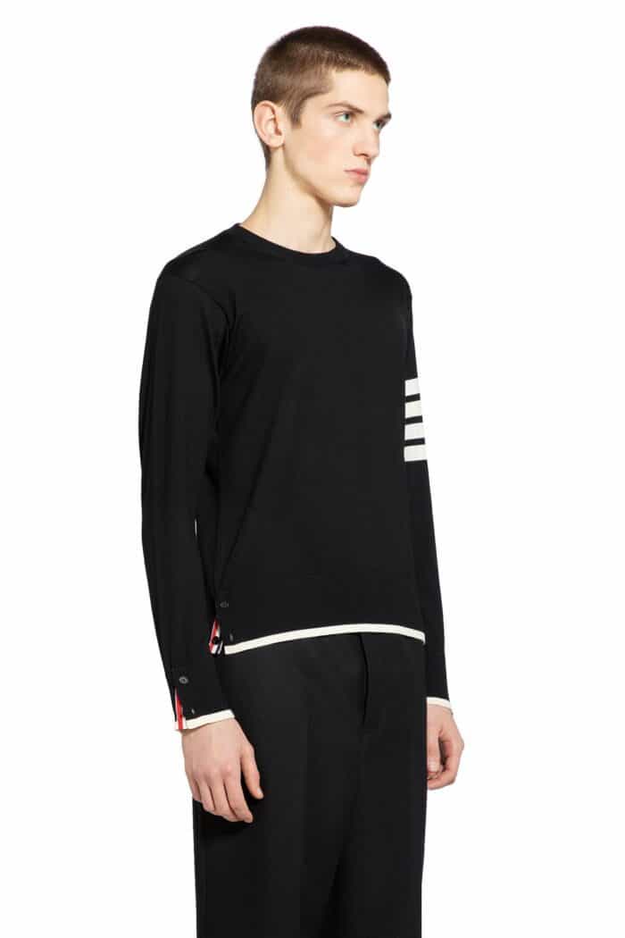 THOM BROWNE 4-bar Stripes Fine Merino Wool Sweater